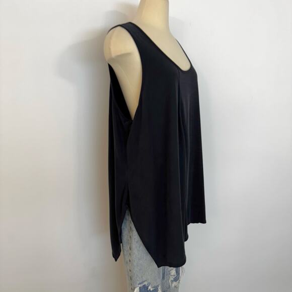 Athleta Relaxed Ribbed Tank Top Sleeveless Black/Charcoal Gray 2X - Picture 7 of 12